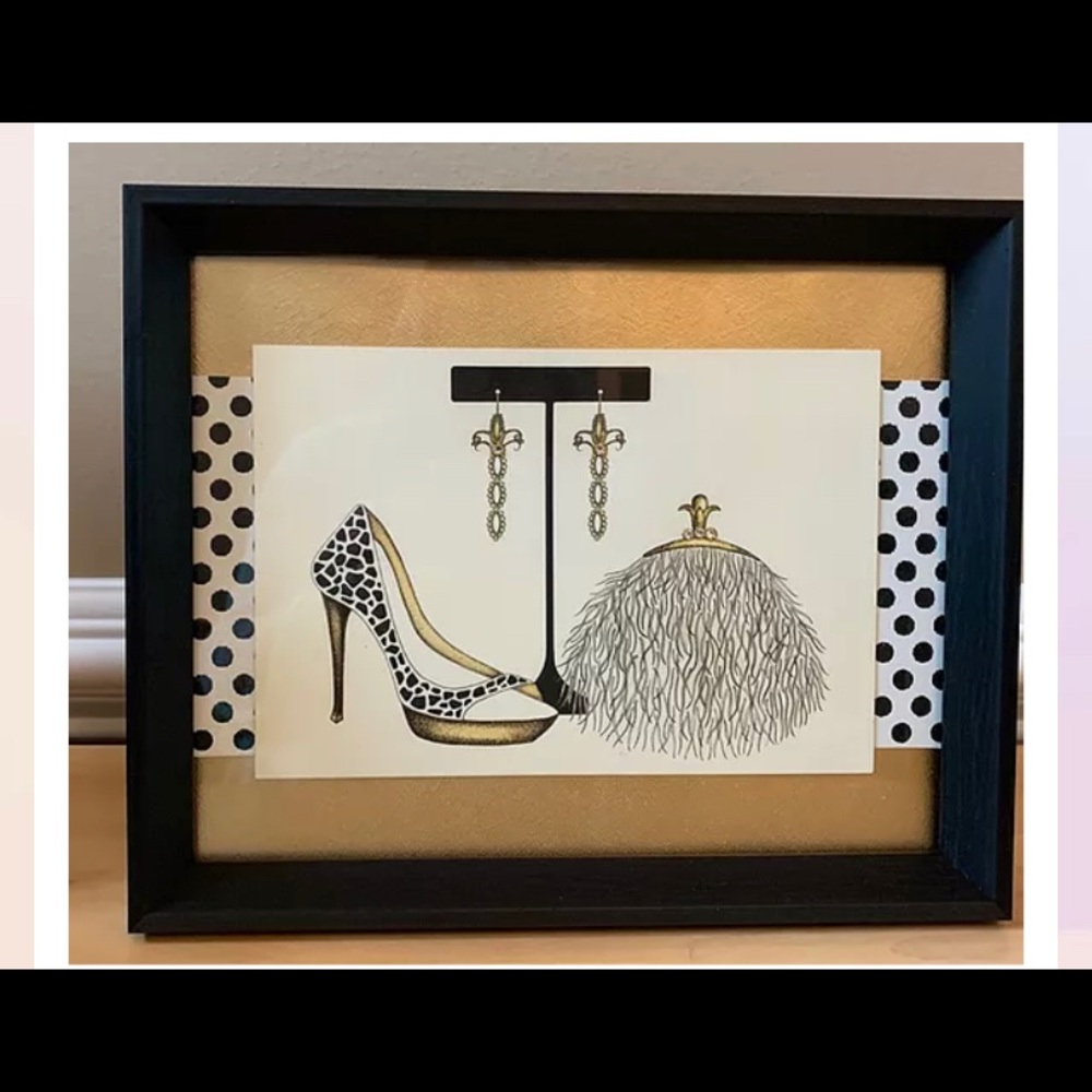 Framed shoe/purse art